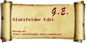 Glattfelder Edit névjegykártya